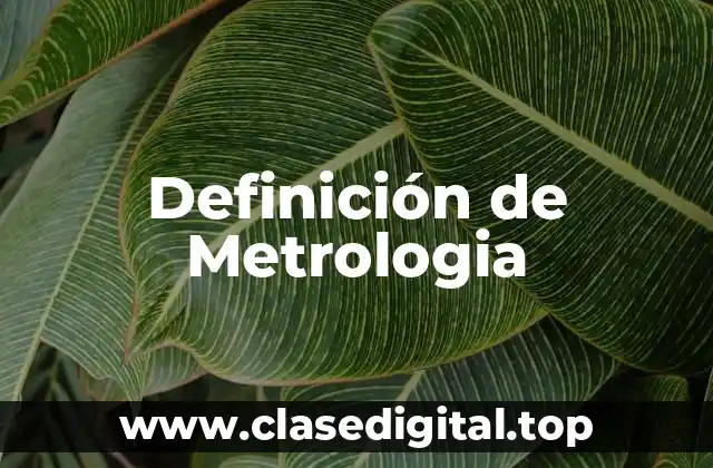 Definición de Metrologia