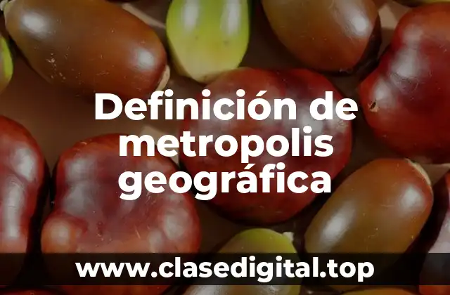 Definición de metropolis geográfica