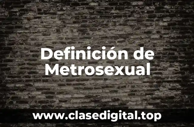 Definición técnica de Metrosexual