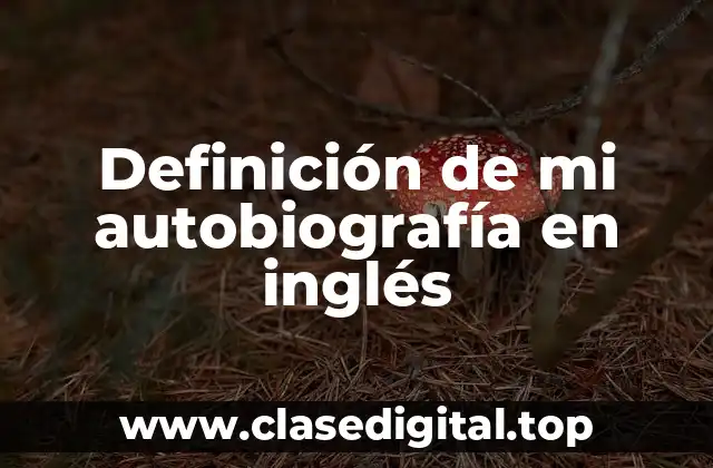 Definición de mi autobiografía en inglés