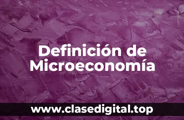 Definición técnica de Microeconomía
