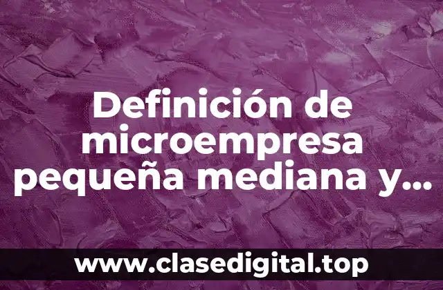 Definición de microempresa pequeña mediana y grande empresa