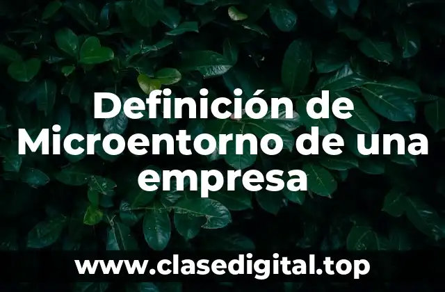 Definición de Microentorno de una empresa
