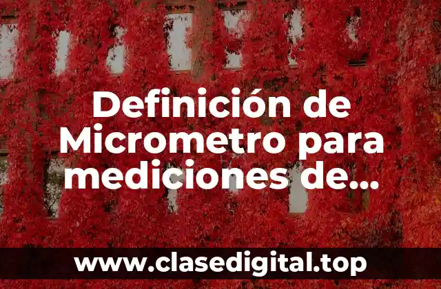Definición de Micrometro para mediciones de profundidad