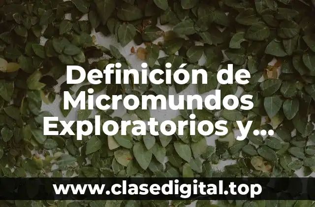 Definición de Micromundos Exploratorios y Lenguaje Sintónico
