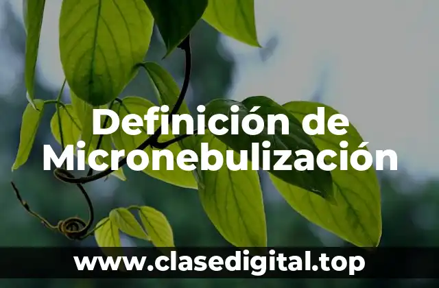 Definición de Micronebulización