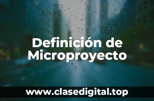 Definición de Microproyecto
