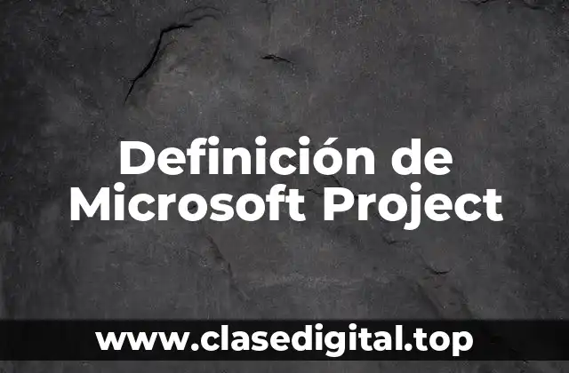 Definición técnica de Microsoft Project