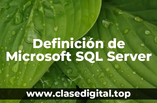 Definición de Microsoft SQL Server