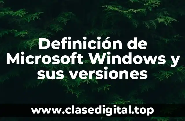 Definición de Microsoft Windows y sus versiones
