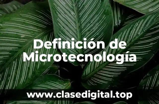 Definición de Microtecnología