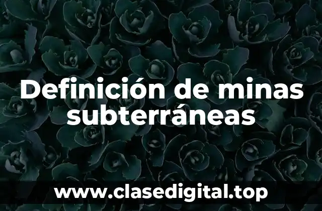 Definición de minas subterráneas