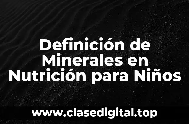 Definición de Minerales en Nutrición para Niños