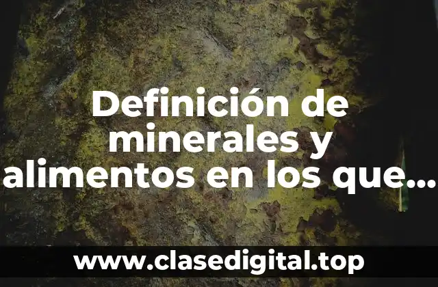 Definición de minerales y alimentos en los que se encuentran
