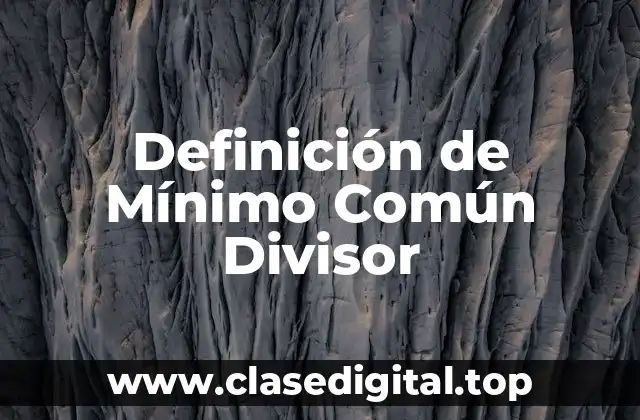 Definición de Mínimo Común Divisor