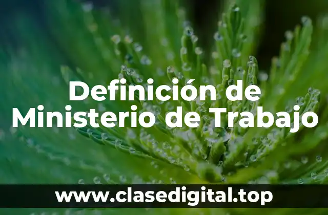 Definición de Ministerio de Trabajo