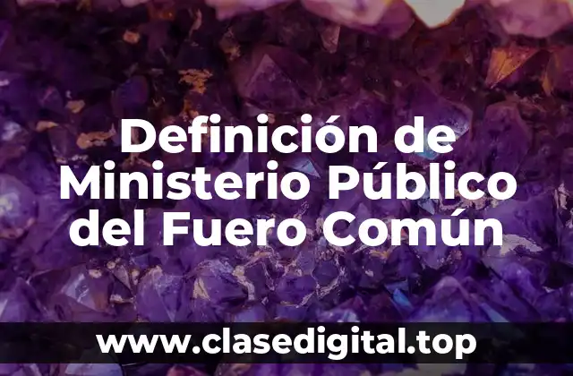 Definición de Ministerio Público del Fuero Común