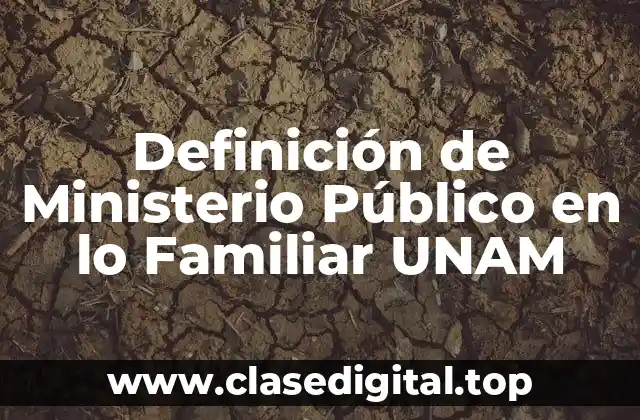 Definición de Ministerio Público en lo Familiar UNAM