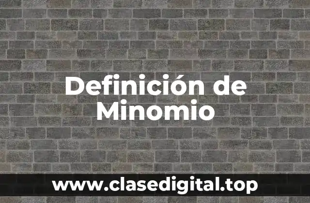 Definición de Minomio