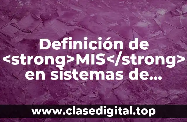 Definición técnica de MIS