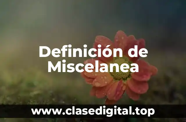 Definición técnica de Miscelanea