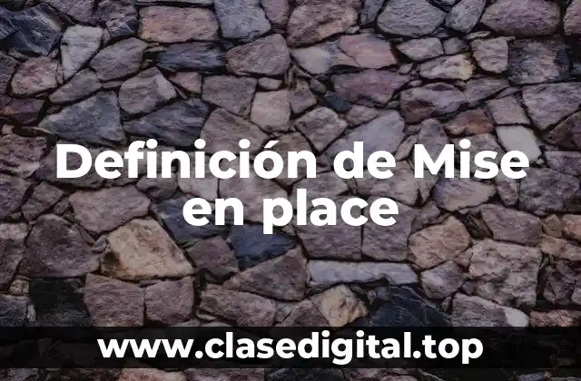 Definición de Mise en place