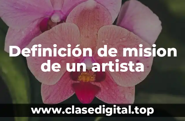 Definición de mision de un artista