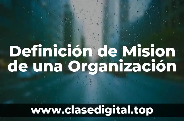 Definición de Mision de una Organización