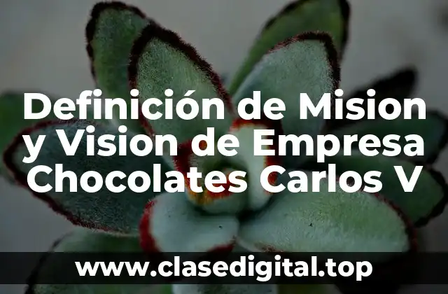 Definición de Mision y Vision de Empresa Chocolates Carlos V
