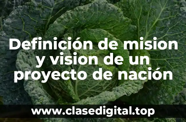 Ejemplos de misión y visión de un proyecto de nación