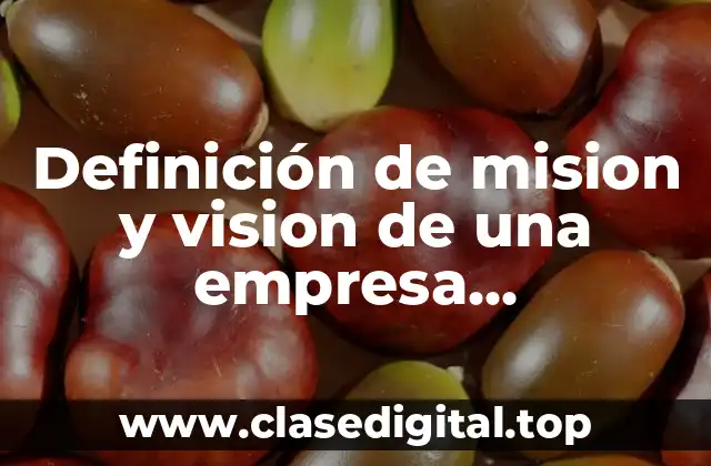 Definición de mision y vision de una empresa constructora