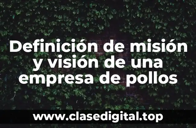 Definición de misión y visión de una empresa de pollos