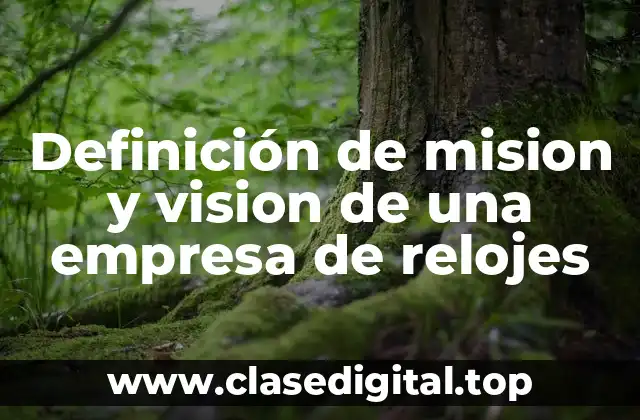 Definición de mision y vision de una empresa de relojes