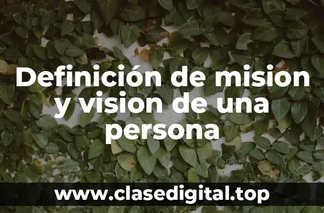 Definición de mision y vision de una persona