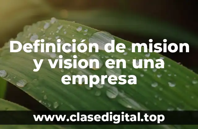 Definición de mision y vision en una empresa