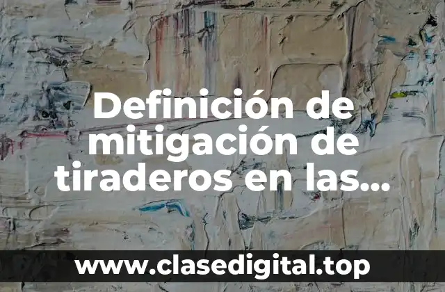 Definición de mitigación de tiraderos en las carreteras