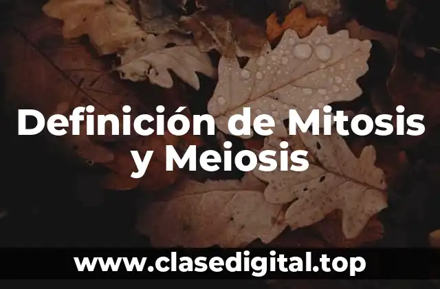 Definición de Mitosis y Meiosis