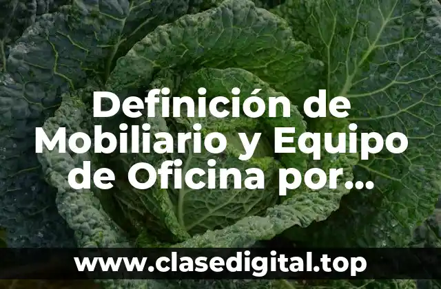 Definición de Mobiliario y Equipo de Oficina por Inversiones