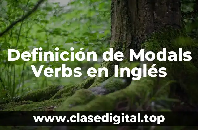 Definición de Modals Verbs en Inglés