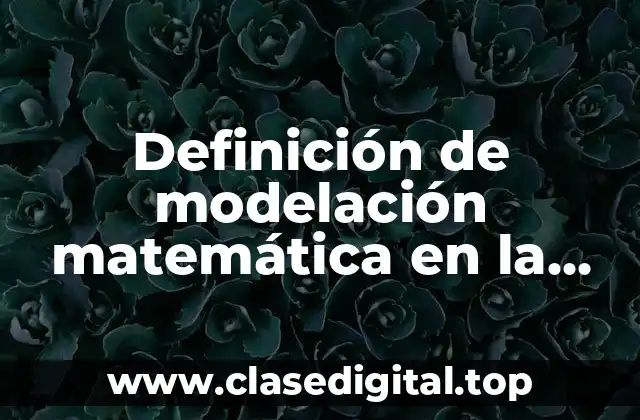 Definición de modelación matemática en la vida real