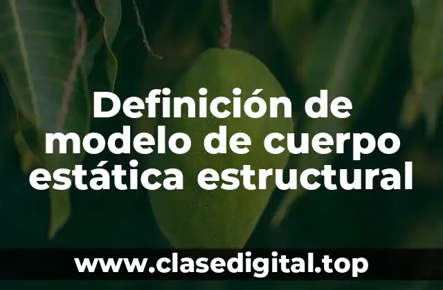 Definición de modelo de cuerpo estática estructural