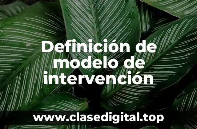 Definición de modelo de intervención