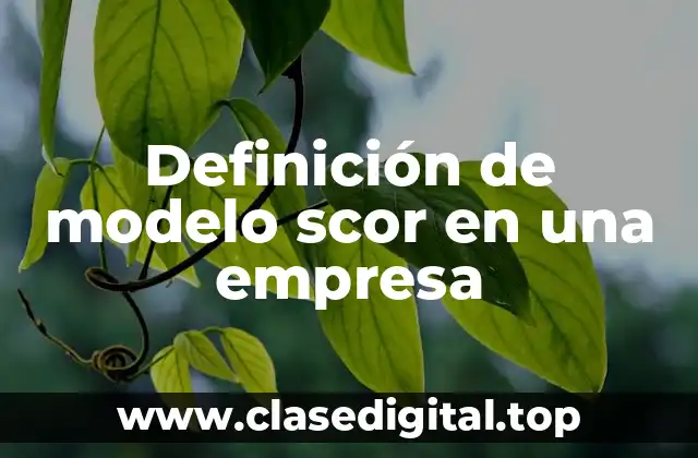 Definición de modelo scor en una empresa