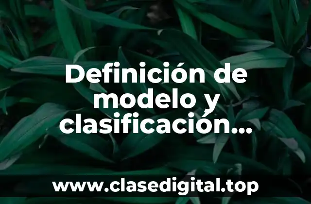 Definición de modelo y clasificación investigación de operaciones