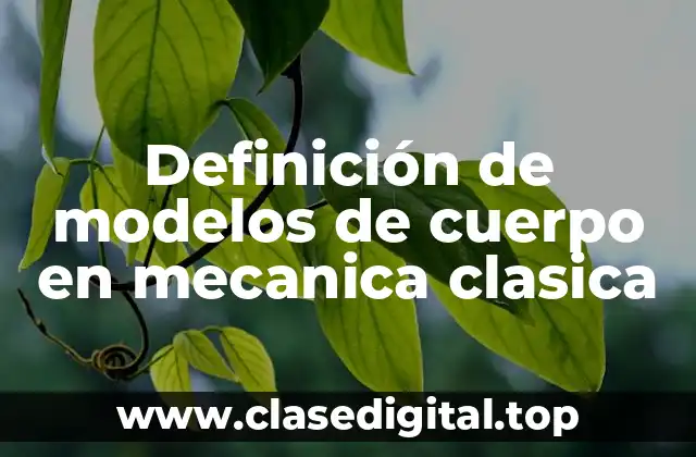 Definición de modelos de cuerpo en mecanica clasica