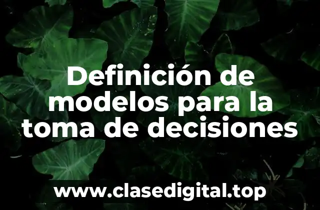Ejemplos de modelos para la toma de decisiones