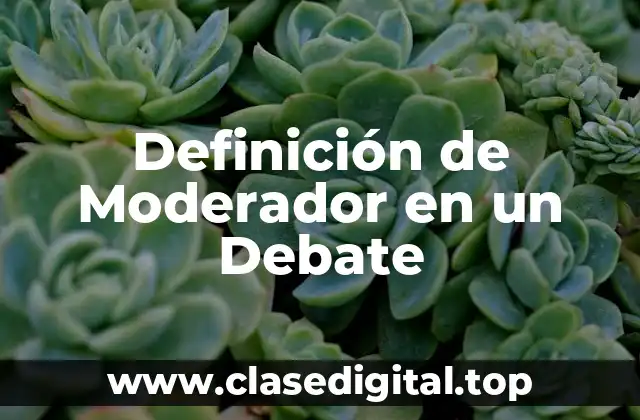 Definición Técnica de Moderador en un Debate