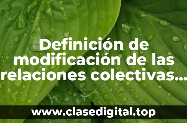 Ejemplos de modificación de las relaciones colectivas de trabajo