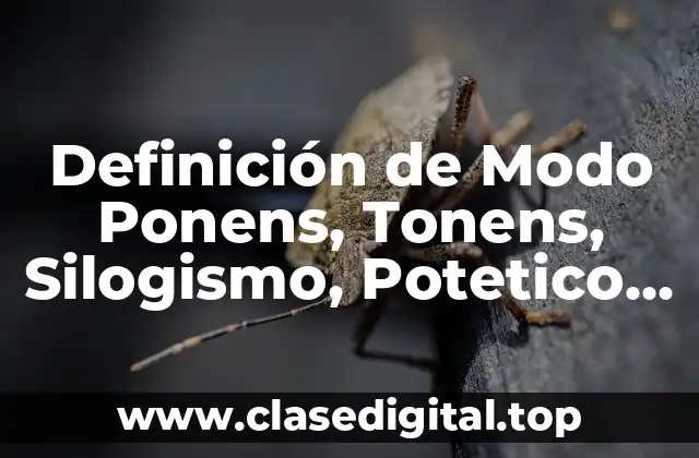 Definición de Modo Ponens, Tonens, Silogismo, Potetico, Disyuntivo y Dilema