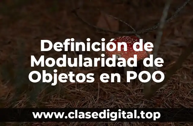Definición de Modularidad de Objetos en POO